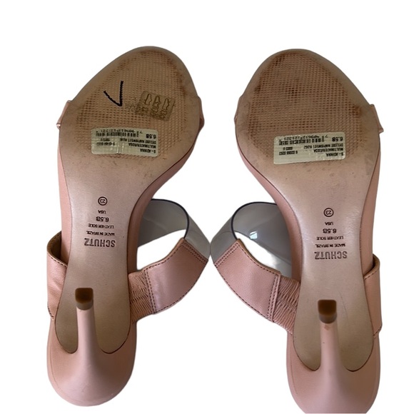 LN Rare Schutz Adinna Rose Blush Pink Clear Vinyl Strappy Sandals Heels - 6.5 - Picture 13 of 16